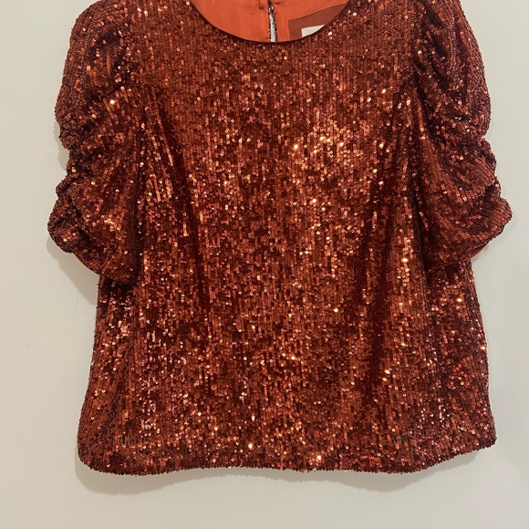 Anthropologie Sequin Blouse in Copper - Picture 11 of 12